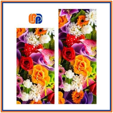 [01-08] STIKER KULKAS 1 PINTU DAN 2 PINTU MOTIF BUNGA Bunga 07 1 Pintu