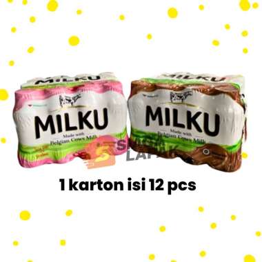 Milku Susu 1 DUS KARTON Coklat Stroberi botol 200ml Coklat