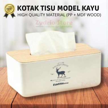 Kotak Tempat Tissue Kayu / Kotak Tisu Estetik Unik Wood Tissue Box