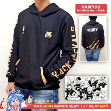 Jaket Anime Haikyuu MSBY Black Jackal Hitam Cosplay XXXL