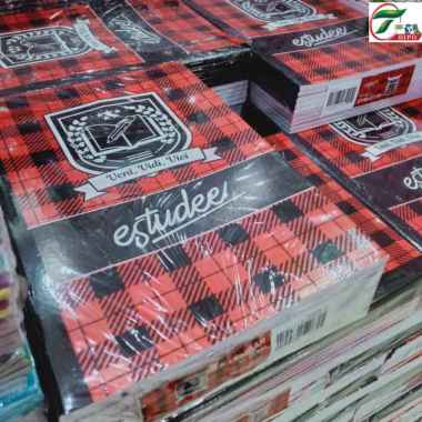 BUKU TULIS BOXY B5 ESTUDEE TRIBAL/TARTAN MERAH 48 LEMBAR ISI 10 BUKU TARTAN MERAH