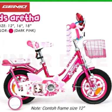 Sepeda Anak Perempuan 12 inch Genio Kids Aretha Keranjang Purple