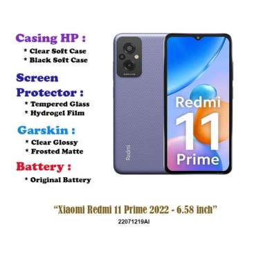 Xiaomi Redmi 11 Prime 2022 - 6.58 inch - Case - Screen Protector - Battery - Dll Hydrogel