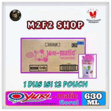 Yuri Matic Laundry Liquid Detergent Floral - 630 gr (Kemasan Karton)