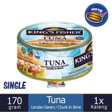 King's Fisher Tuna Chunk In Brine|Ikan Tuna Kaleng 170gr