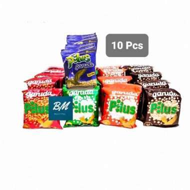 Kacang Pilus Garuda isi 10 Pcs x 9 gr / Pilus Garuda 9 gr x 10 Bungkus rumput laut
