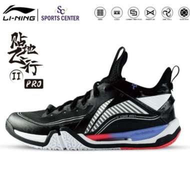 New Sepatu Badminton Lining Saga 2 / II Pro AYAT003 Black White 8.