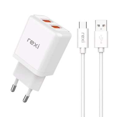 Charger Rexi CN24-C Dual Port USB with Type-C Cable