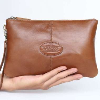 TAS CLUTCH KULIT ASLI WANITA MALIKA / FREE GRAVIR NAMA HAVANA