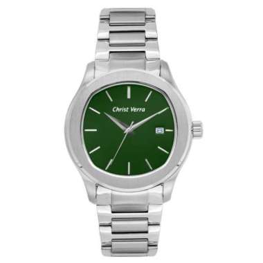 Jam Tangan Christ Verra CV 919491L - Jam Tangan Analog Wanita Stainless Steel Original Silver Green