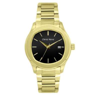 Jam Tangan Christ Verra CV 919491L - Jam Tangan Analog Wanita Stainless Steel Original Gold Black