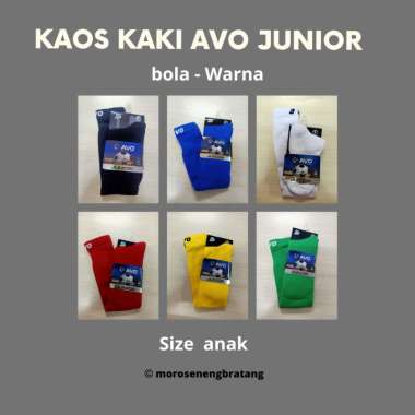 Kaos kaki polos BOLA AVO JUNIOR ANAK panjang selutut Hitam putih KUNING BIRU ORANYE MERAH Biru