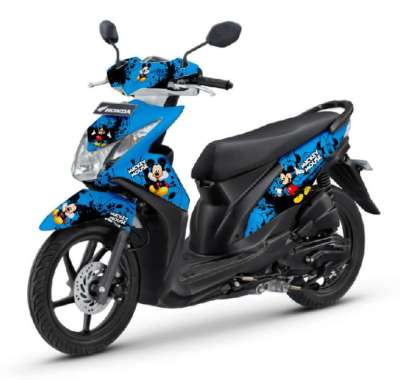 Decal Full body Motor Honda Beat Fi 2012 2013 2014 Mickey Mouse Biru