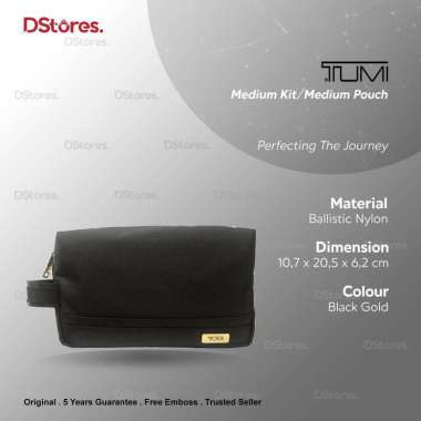 TUMI Medium Kit/Medium Pouch Black/Gold