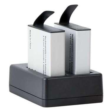 BKP Akaso Battery kit V50X / Brave 7 / Brave 7 LE (2 Battery + 1 Docking Charger) ORIGINAL RESMI For
