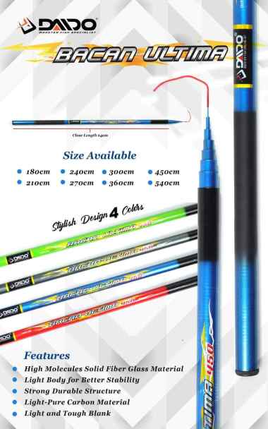 JORAN PANCING POLE/TEGEK DAIDO BACAN UTIMA 180CM SAMPAI 540CM - TEGEK MURAH 180CM MERAH