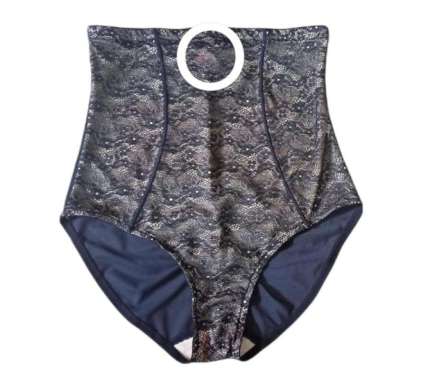 Panty Korset Highwaist Label Black Lace With In Nude Label S