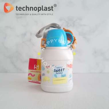 TECHNOPLAST Cat Is In The Air Bottle 700ml | Botol Air Sedotan + Tali Cat Biru