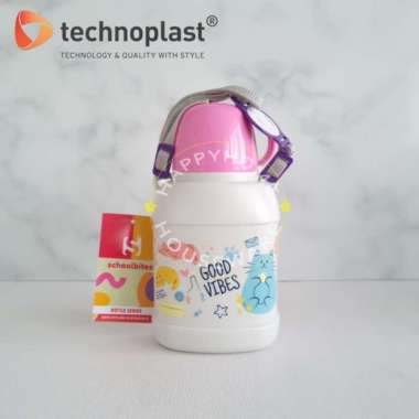 TECHNOPLAST Cat Is In The Air Bottle 700ml | Botol Air Sedotan + Tali Cat Pink