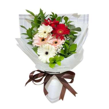 Buket Bunga Gerbera Aneka Warna 6 Tangkai - Gerbera Sisters - FlowerAdvisor
