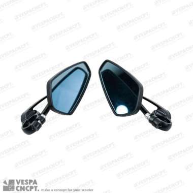 Spion Jalu Arrow Bar End Mirror Black Vespa Sprint Primavera Lx S Gts