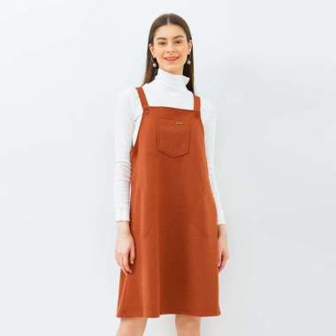 GRAPHIS Quilted Overall Mini Dress S Terracotta