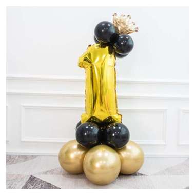 STANDING DIY ANGKA BLACK GOLD DEKORASI/DEKORASI ULANG TAHUN/BALON FOIL 1