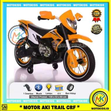 Motor Aki Anak Trail Ban Karet MOTOKIDS FB 6186 Mini Trail Elektrik Trail Aki Anak Electric Toys Mainan Anak Dus Aja Orange