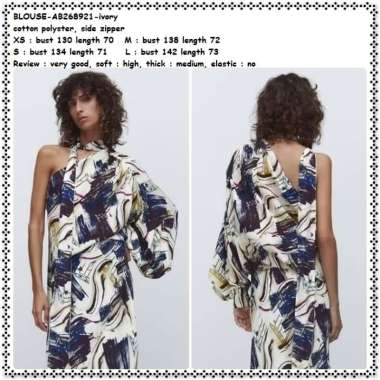 AB268921 Baju Atasan One Shoulder Sabrina Blouse Pesta Wanita Korea Import Jumbo Loose Oversize Big 