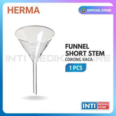 HERMA - Corong Kaca Laboratorium | Glass Funnel Short Stem 75mm