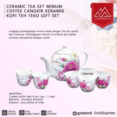 CERAMIC TEA SET MINUM COFFEE CANGKIR KERAMIK KOPI TEH TEKO GIFT SET