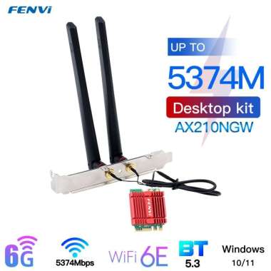FENVI Wi-Fi 6E AX210 M.2 Card Tri Band 2.4G/5Ghz/6Ghz Bluetooth 5.3 M2 Wireless 802.11AX WiFi Card D