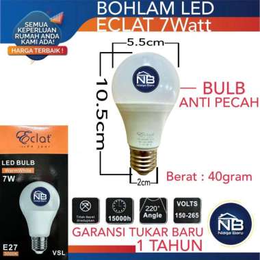Lampu Bohlam Led bulb eclat 7 watt 7W Putih Cool Daylight