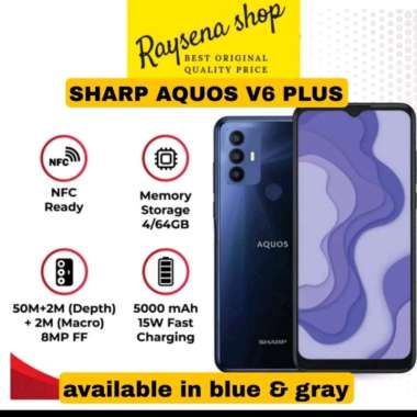 AQUOS V6 PLUS 4/64 sharp smartphone garansi resmi - Biru