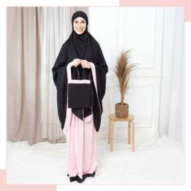 mukena Salwa viral mukena promo mukena tazbiya mixed plain black pink original by tazbiya brand