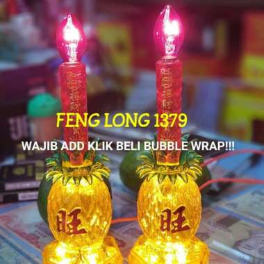 Lampu Altar Puja Sembahyang Nanas LED Kaki Kuning | Lampu Sembahyang