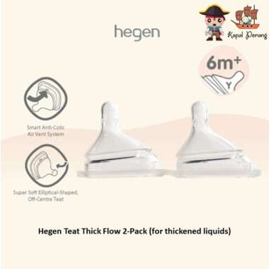 Hegen Teat Thick Flow 6m+ (2pack)