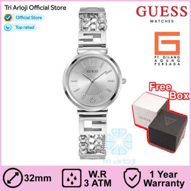 GUESS Watches GW0545L1 Original G CLUSTER - Jam Tangan Wanita Analog - Silver Stainless Steel