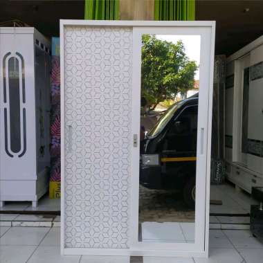 lemari pakaian 2 pintu besi / lemari baju sliding besi