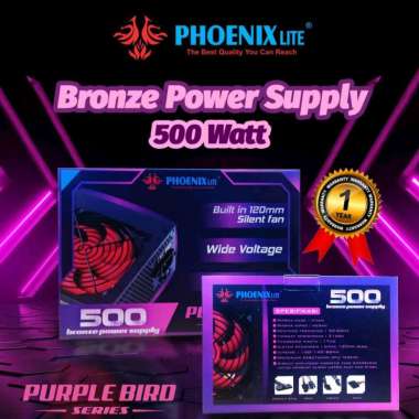 PSU Phoenix Lite 500W+kabel Cpu 1.5m / Power Suplay 500W fan Silent