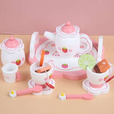 mother garden tea time set mainan edukasi anak kayu wooden toys Multicolor