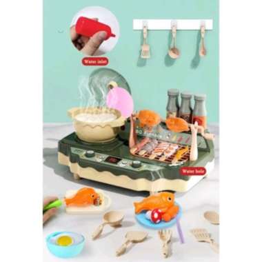 mainan anak simulasi kitchen set barbeque burn oven bbq grill Multicolor