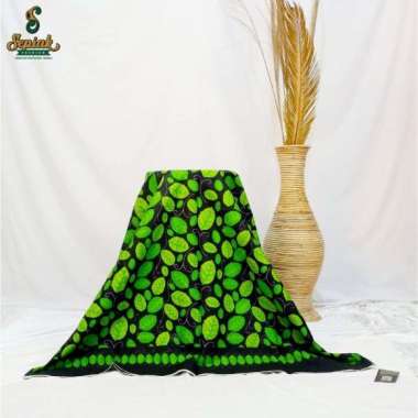 Sepiak Belitong Kain Batik Printing Daun Simpor Hijau Hitam