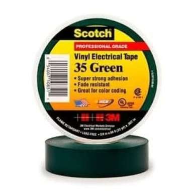 3m scotch 35 vinyl electrical colour coding tape - green 19mm x 20,1m Multicolor