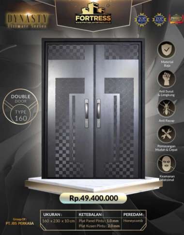 PINTU BAJA FORTRESS / PINTU RUMAH/ PINTU BAJA DYANSTY 90 90x230