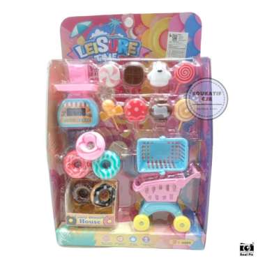 mainan supermarket sweet shop donat permen lolipop Multicolor