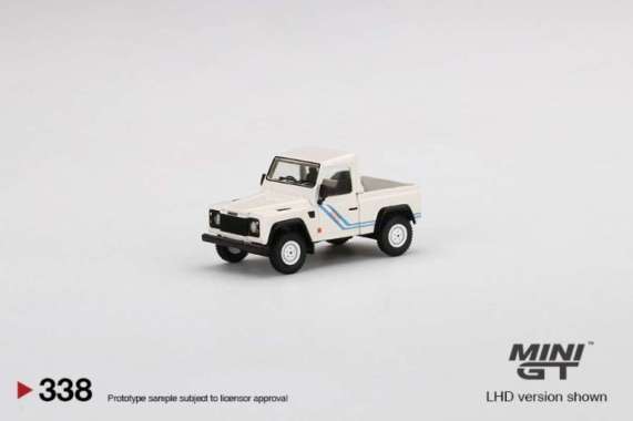 Mini GT 338 Land Rover Defender 90 Pickup White