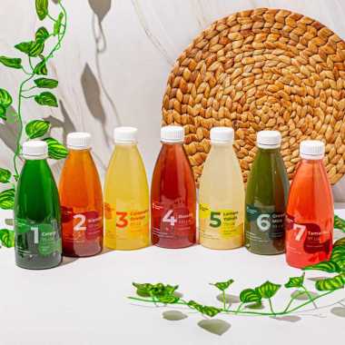 Jus Kesehatan Juice Cold Pressed Paket Jus Cleanse Booster 7 Bottles One Day Mix Aneka Varian Rasa J