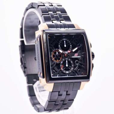 Jam Tangan Pria Chronoforce CF5347G CF 5347G 5347 Black Rosegold Free Strap Original & Garansi