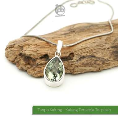 Liontin Green Amethyst Perak Bali Asli 925 Metadorita | Tanpa Kalung M2